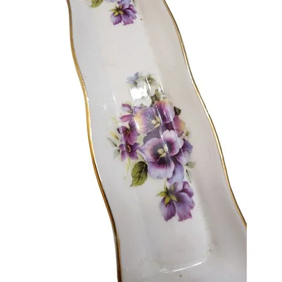 Bone China English Trinket Dish with Violets (A1957) solofficialkw.com